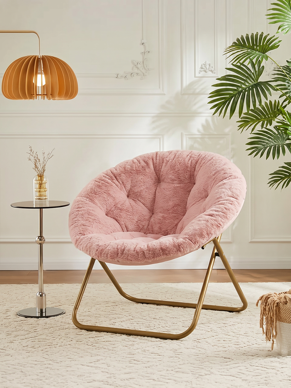 X-Large Faux Fur Saucer Chair
