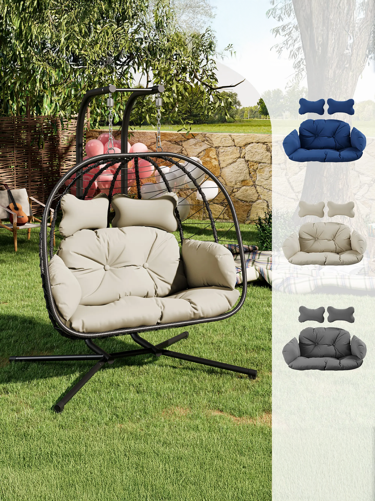 Double Hanging Egg Chair