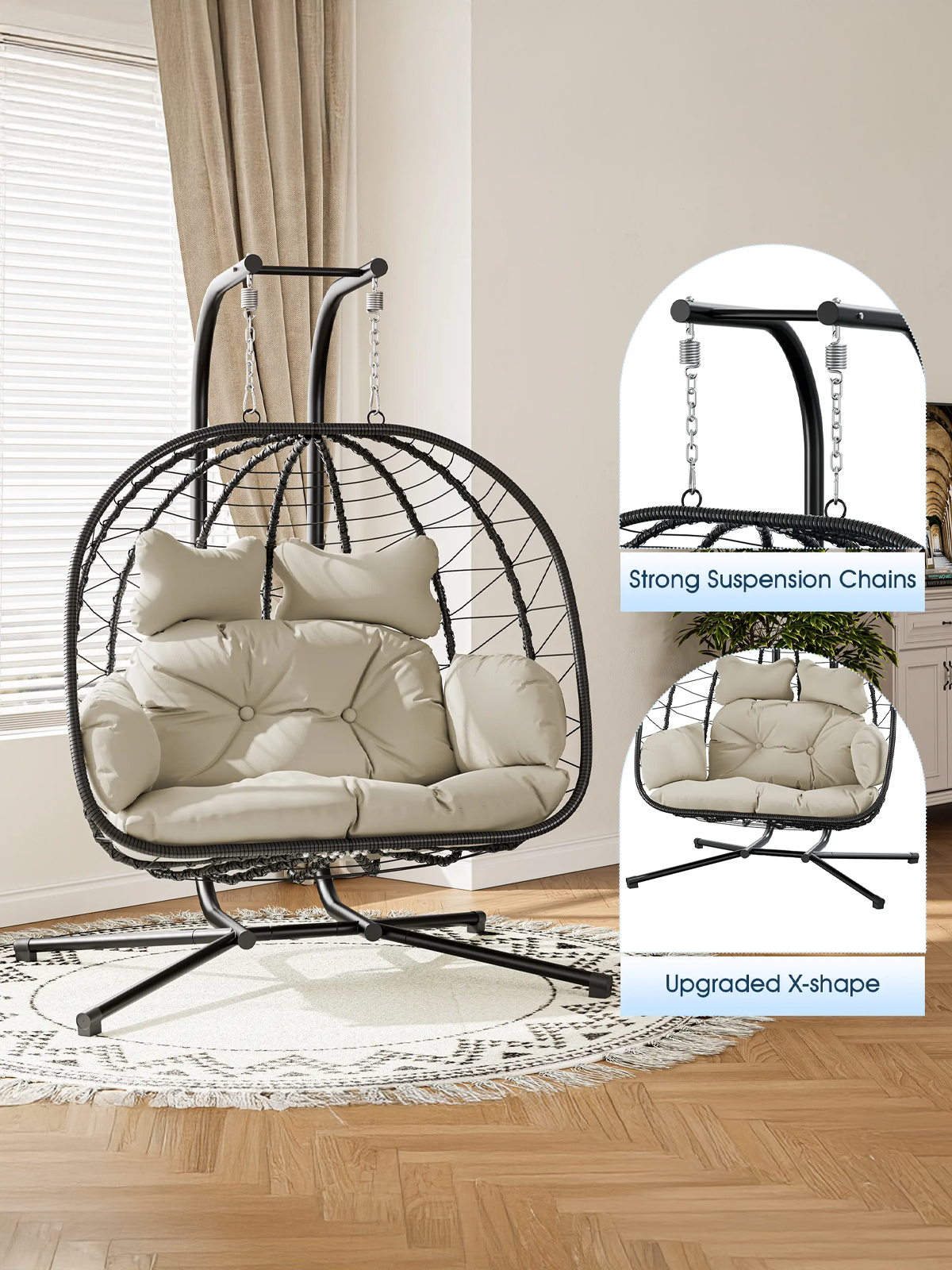 Double Hanging Egg Chair