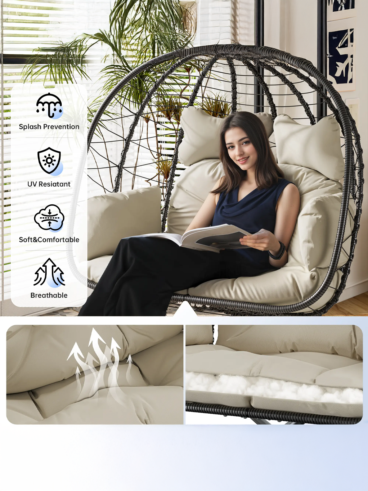 Double Hanging Egg Chair