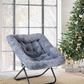 Foldable Faux Fur Saucer Chair
