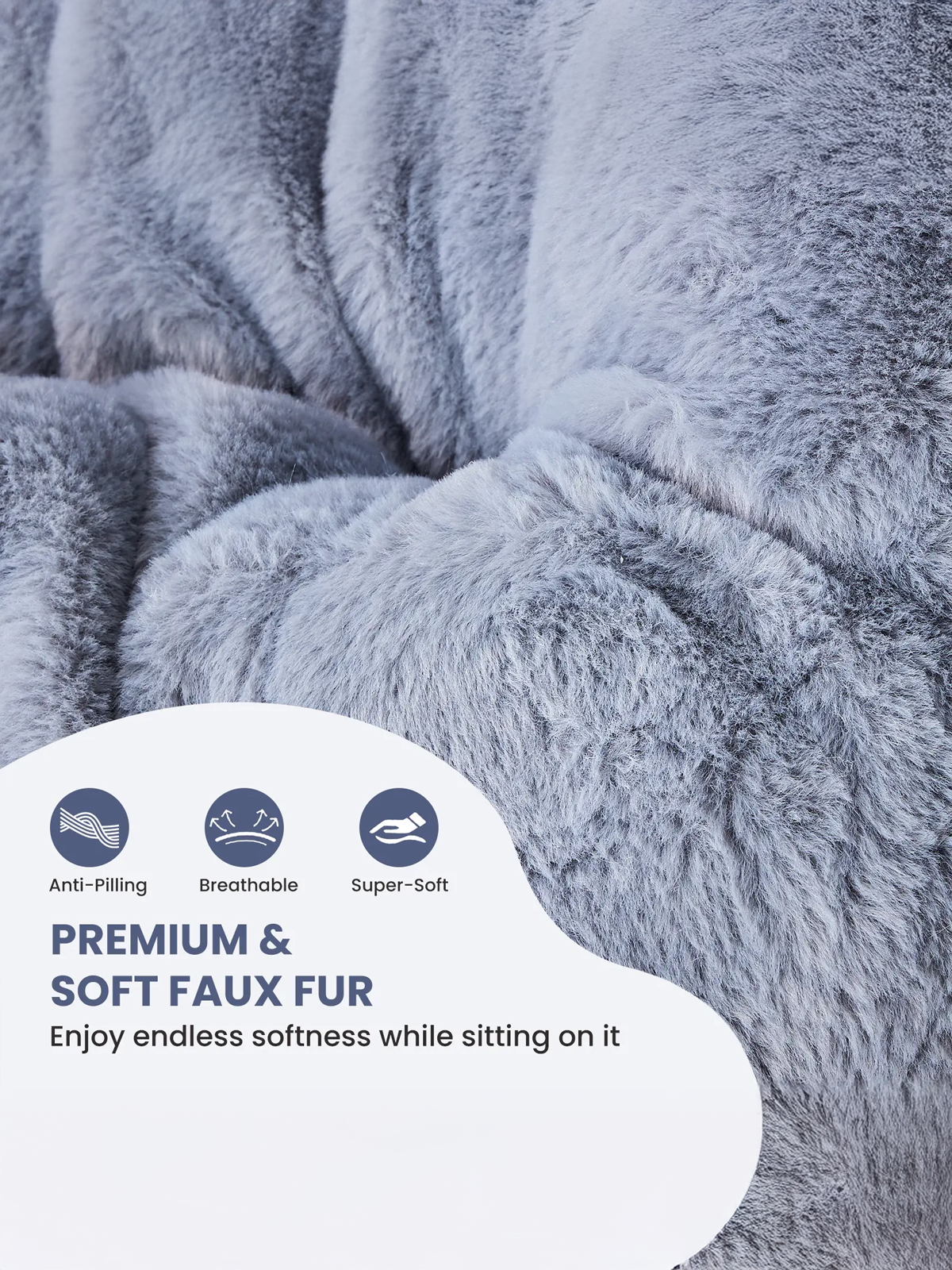 Foldable Faux Fur Saucer Chair