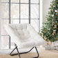 Foldable Faux Fur Saucer Chair