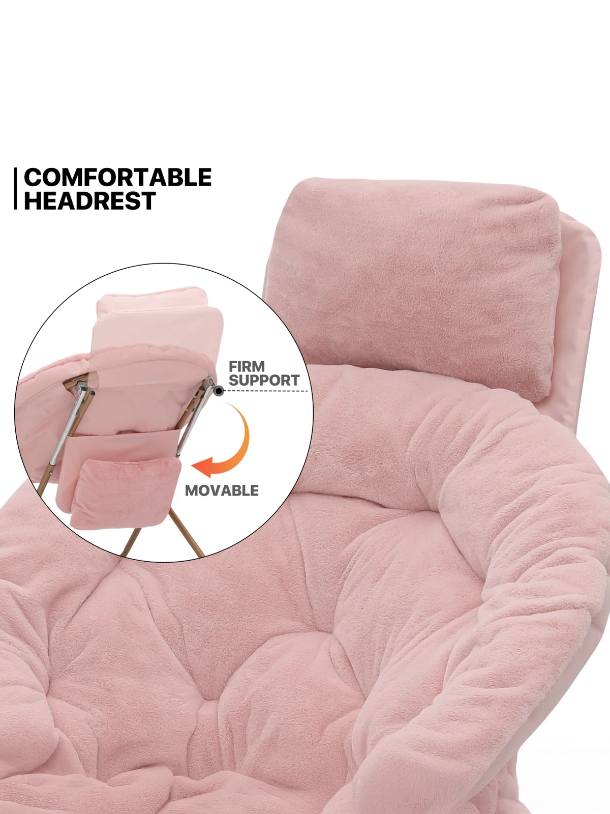 Foldable Saucer Chair with Headrest