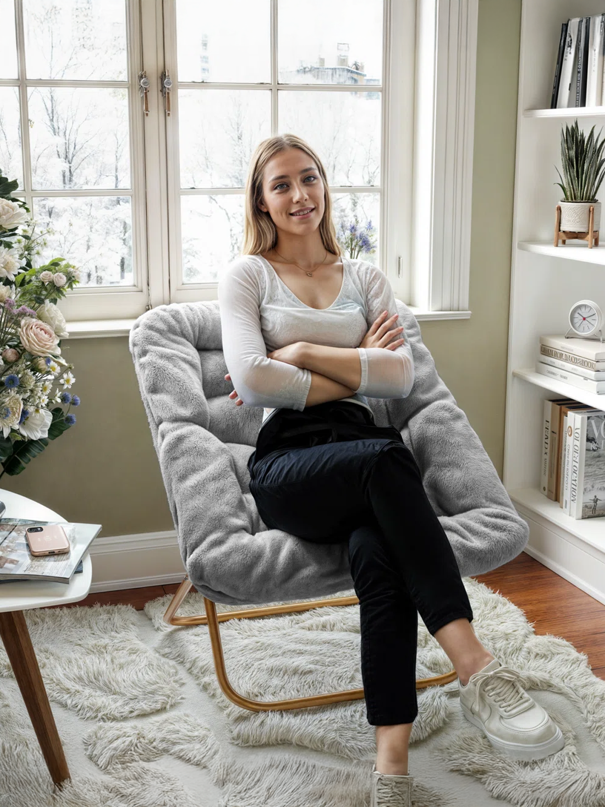 Folding Oversized Saucer Chair