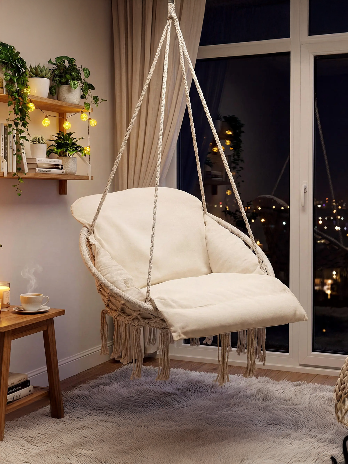 Macrame Style Single Hammock Chair
