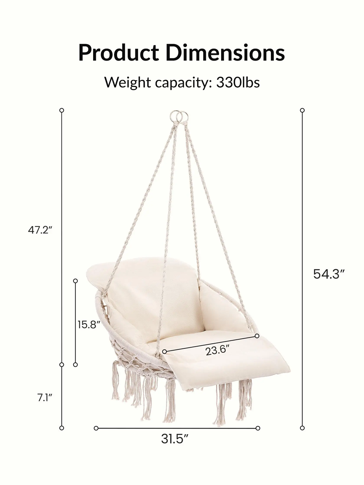 Macrame Style Single Hammock Chair