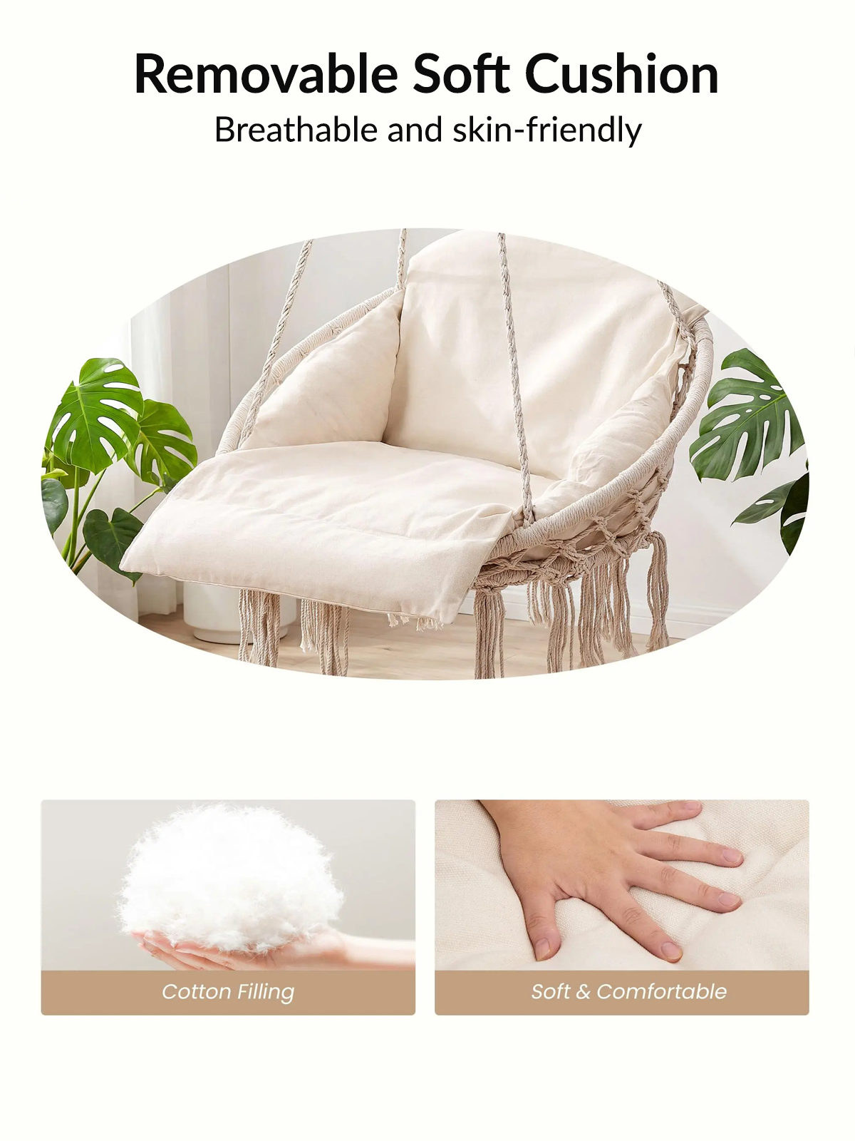 Macrame Style Single Hammock Chair