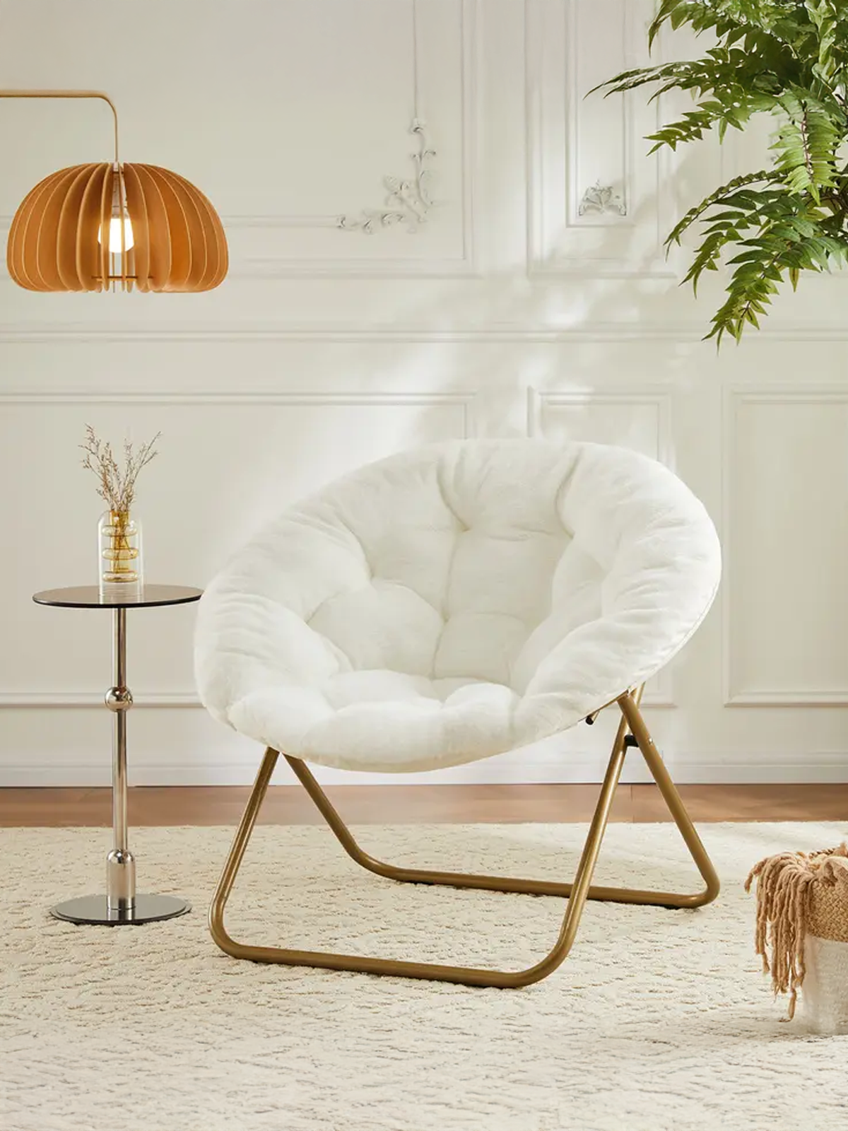 X-Large Faux Fur Saucer Chair