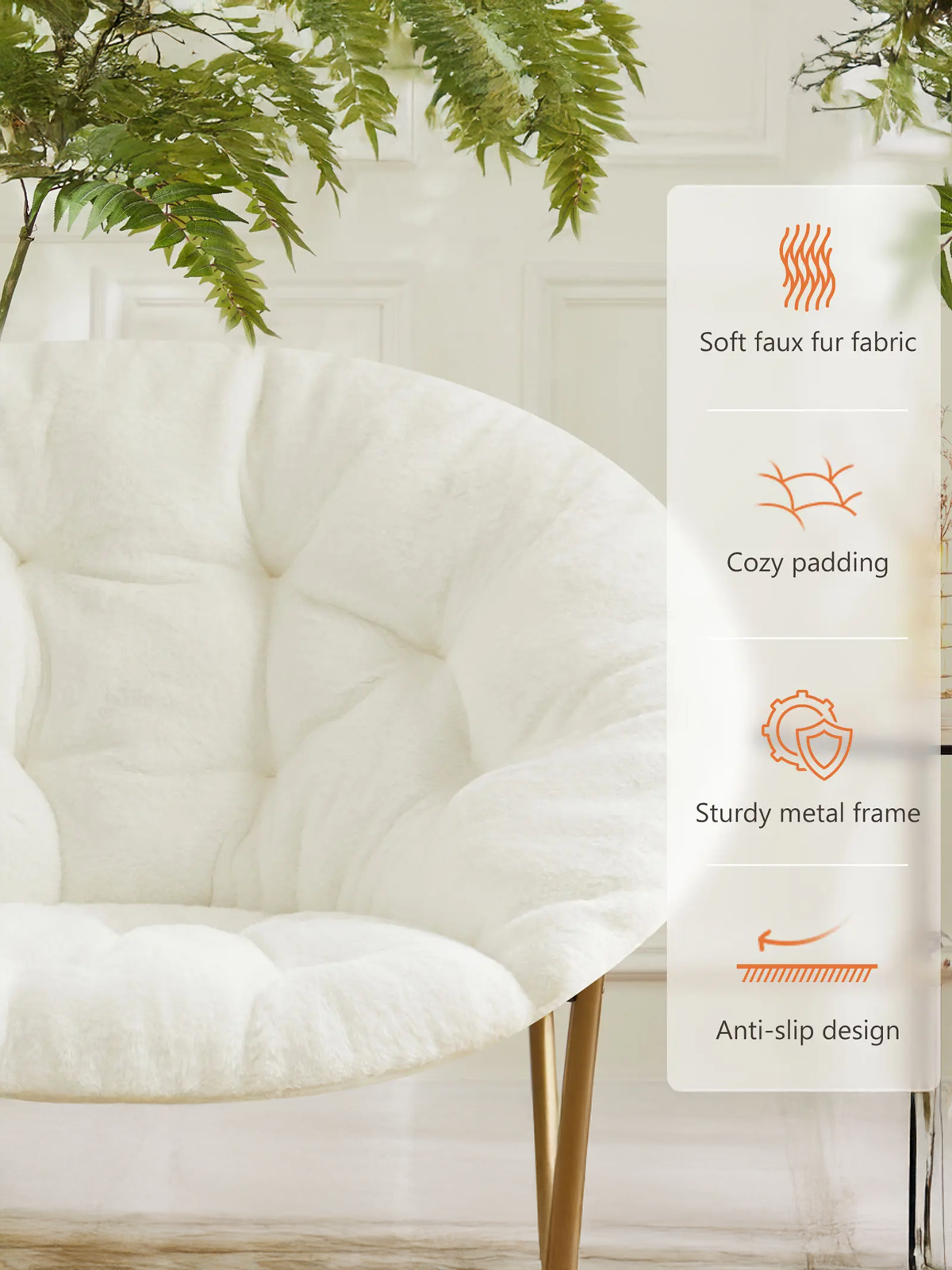 X-Large Faux Fur Saucer Chair