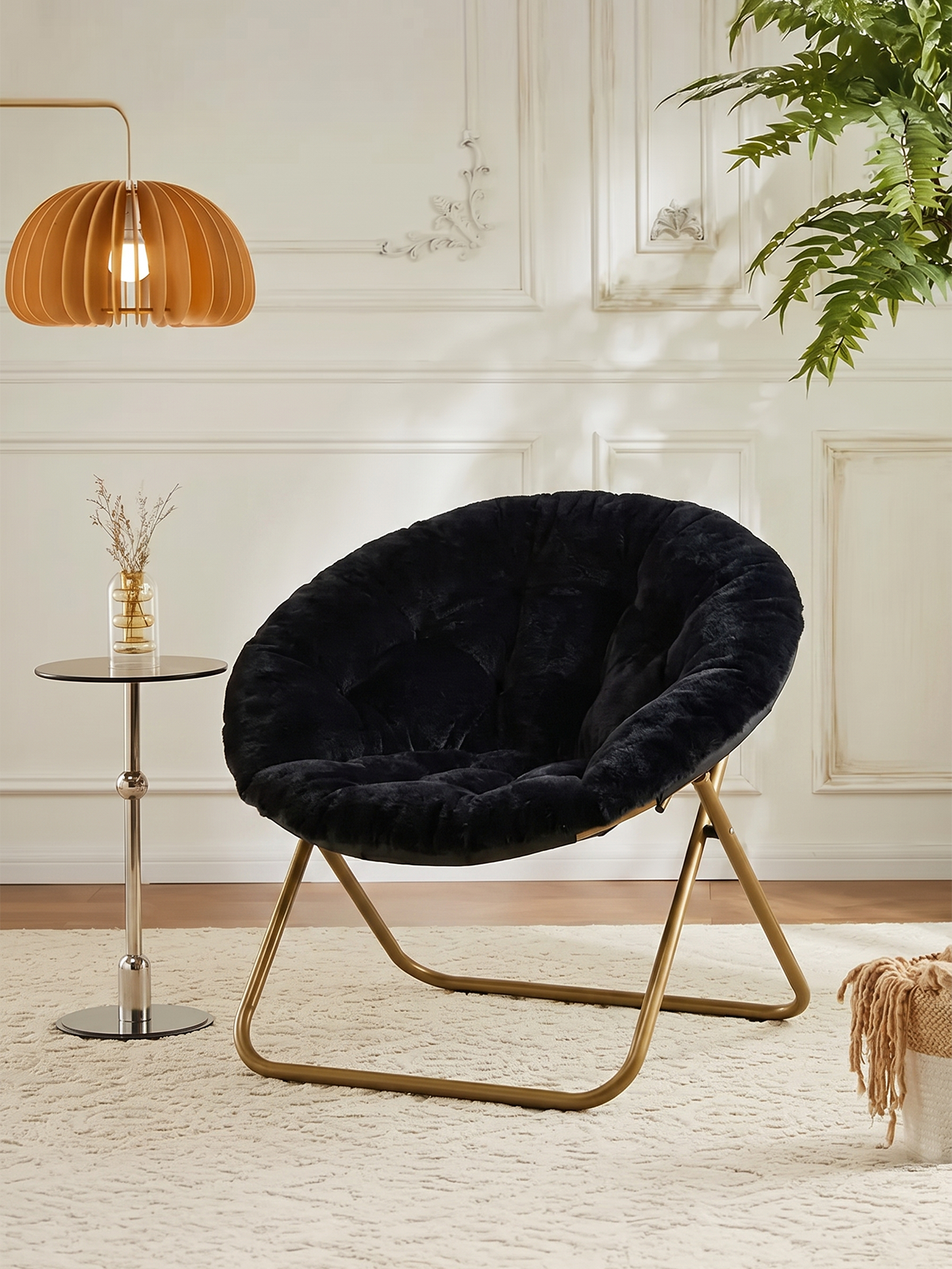 X-Large Faux Fur Saucer Chair