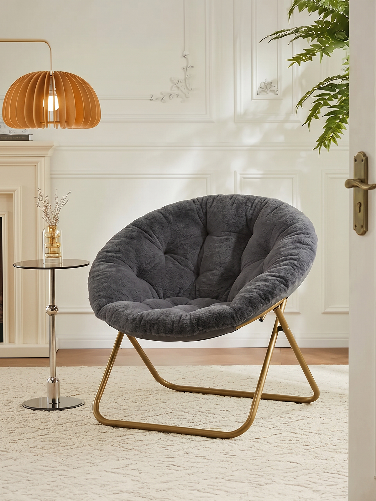 X-Large Faux Fur Saucer Chair